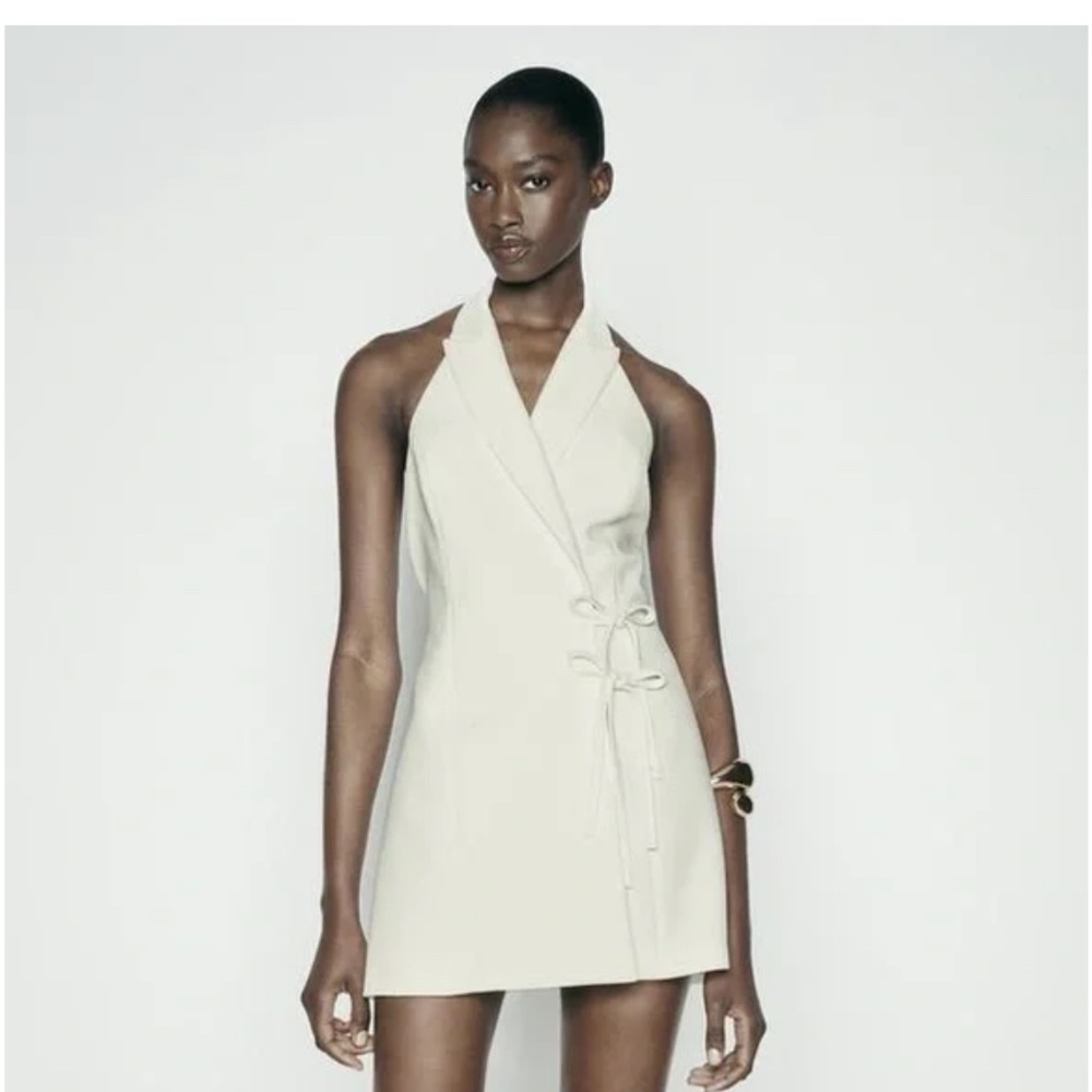 NWT Zara Woman WRAP JUMPSUIT WITH TIES Bows White